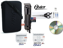 Oster Golden Pet Grooming A5 Clipper Kit w/ Cryogen X 10&amp;7F Blade,Case,Dvd,Shears - £165.85 GBP