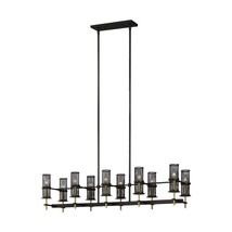 Feiss - Palmyra 10-Light Oil Rubbed Bronze and Burnished Brass Linear Chandelier - £474.80 GBP