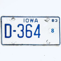 1983 United States Iowa Base Dealer License Plate D-364 8 - £14.14 GBP