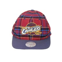 Mitchell &amp; Ness Cleveland Cavaliers NBA Red Plaid Hat Snapback Baksetball Cap - £11.62 GBP