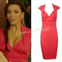 Designer Eva Pleated Tailored Knee-Length Midi Dress in Coral AUS STOCK ... - $69.99