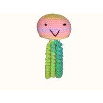 Crocheted Pastel Rainbow Jellyfish 8 Curly Tentacles Handmade The Sassy Crafter™ - £15.82 GBP