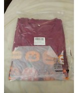 Pumpkin Top Womens Novelty Funny Spooky Graphic Fall Tee Shirt Med. Dark... - $13.86