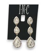INC Pave Teardrop Earrings by Macy’s Silver Tone Triple Drop Post Back - €6,91 EUR