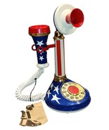 Deco-Tel USA Candlestick Telephone Stars &amp; Stripes American Telecommunic... - €61,21 EUR