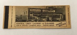 Vintage Matchbook Cover Matchcover Central Laundry Lansing MI Full Length - £2.09 GBP