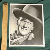 John Wayne Glossy 8 x 10 Glossy Black &amp; White Photo w/ Cowboy Hat &amp; Neckerchief - £7.86 GBP
