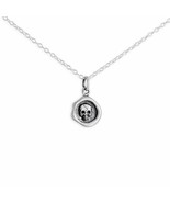 Sterling Silver Wax Seal Skull Necklace - €34,94 EUR