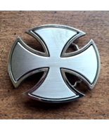 Vtg Iron Cross Chrome Belt Buckle Silver Maltese Celtic Biker Chopper Cu... - $274.65 MXN