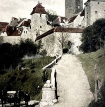 Kobolzellertor Village Postcard Germany Tinted Rothensburg c1930-40s PCBG8A - $19.99