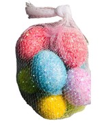 Easter Pastel Sparkle Eggs Egg 1.75&quot; Hanging Tree Ornaments Sequin 10pc - $15.72