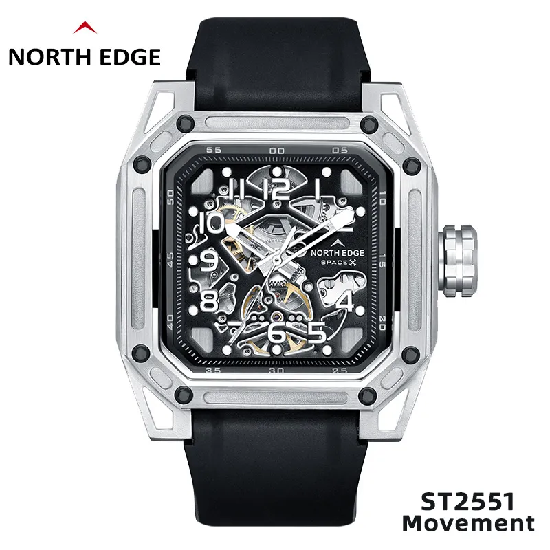 Unisex Watch NORTH EE Men&#39;s Mechanical  Stainless Steel Skeleton Automatic Watch - $343.20