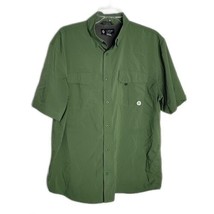 Flatwood Threads Button Up Vented Fishing Shirt ~ Sz L ~ Short Sleeve ~ ... - £13.66 GBP