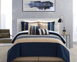 Chic Home CS1220-023-AN Carlton 6-Piece Comforter Set, Queen Size, Blue - $108.99
