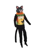 Calix Black Cat Canned Pumpkin Vintage Advertising Halloween Doll Decora... - $58.15