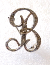 Letter B Silver Tone Brooch 1&quot; Tall - $6.88