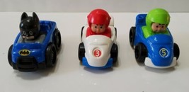 Fisher Price Little People Wheelies Replacement Cars And Batman In Blue Car - $19.64