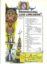 Indonesian Lido Menu Holland American Cruises Program 1983 SS Rotterdam - $21.75