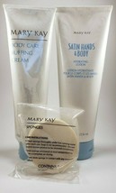 Mary Kay Satin Hands &amp; Body Sponges and Body Care Buffing Cream Lot - £19.76 GBP