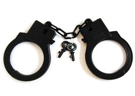 2 Pair Bulk Lot Black Plastic Handcuffs Kids Toy Play Cuffs With Keys TY327 New - £2.24 GBP