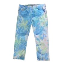 Upcycled Tie Dye Zara TFC Raw Hem Jeans 12 Custom - £23.44 GBP