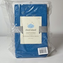 Cloud Island Crib Fitted Sheet Bergen Heathered Periwinkle Blue Polyester Blend - £10.11 GBP