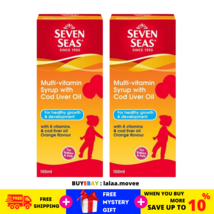 2 X Seven Seas Multivitamin Syrup With Cod Liver Oil Orange Flavor For Kid 100ml - £36.78 GBP