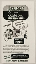 1955 Print Ad Johnson Sure-Spin Fishing Reels Model 50 Highland Park,Ill... - $7.99