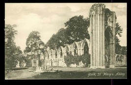 Vintage Travel Souvenir Postcard York St Marys Abbey England Architecture Ruins - £8.43 GBP