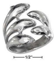 Ring Sterling Silver Pod Of Dolphins Ring - £70.17 GBP+