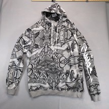 Black Jack Graffiti Pullover Hoodie Men&#39;s 5X Big Black Gray Pockets Stre... - €24,16 EUR