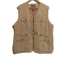 LL Bean XL Mens Travel Hunting Fishing Photographer Vest Khaki Bin AA - $18.12
