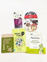 Lot of 5 Aveeno, Yes To Tomatoes, Holler and Glow, Soo'AE Face, Hand Sheet Mask  - $13.99