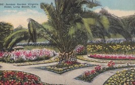 Sunken Garden Virginia Hotel Long Beach California CA Postcard  - £2.36 GBP