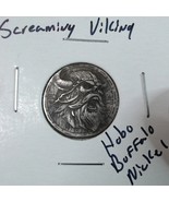 HOBO Screaming Viking Skull Norse Made From A REAL Buffalo Nickel SIGNED - $279.69 MXN