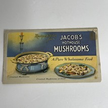 Recipe Folder Jacob&#39;s Hot House Mushrooms 1940&#39;s Vintage Advertisement P... - £21.56 GBP