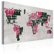Tiptophomedecor Stretched Canvas World Map Art - World Map: The French Connectio - £64.28 GBP+