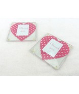 Glass Picture Frame Coasters ~ Hearts, Set/2, Thank You Gift, 1.5x2 Phot... - $6.57 CAD