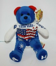 Team Ring Beans Plush Teddy Americas Team 8&quot; 2002 Winter Olympics A H Feet New - £36.14 GBP