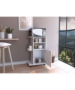 White Kitchen Cart: Single Door, 4 Casters - €107,39 EUR