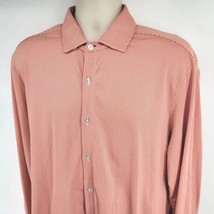 Mizzen+Main Trim Fit Size L Men&#39;s Orange Check Long Sleeve Button Shirt - £23.49 GBP