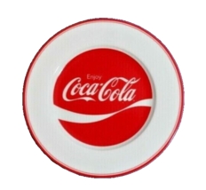 Enjoy Coca Cola Wave Salad Dessert Plate Red White 8-in Ceramic 2003 Gif... - $279.18 MXN