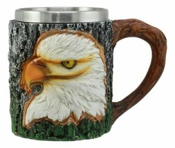 Ebros Surveyor Wildlife Majestic Bald Eagle Coffee Mug W/ Rustic Tree Ba... - $24.99