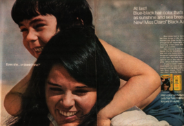 1969 Miss Clairol Black Azure Hair Dye Little Boy Mom Vintage 2 page Pri... - $24.11