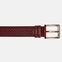 The Layla Burgundy Woven Pattern Leather Belt image 4
