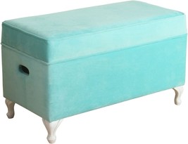 Homepop Home Decor | Upholstered Storage Bench | Diva Storage Bench |, Teal - £127.08 GBP