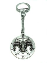 Pentagram Ram Goat Head Portachiavi Simboli Occulti Portachiavi Regalo Unico - £3.75 GBP