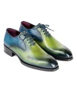 Paul Parkman Mens Shoes Oxfords Blue Green Goodyear Welted Handmade 5364... - €514,96 EUR