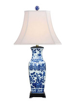 Blue and White Floral Bird Porcelain Vase Table Lamp 33&quot; - £322.52 GBP