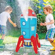 KOVOT Inflatable Outdoor Rocket Ship Water Sprinkler | Backyard Rocketsh... - £15.93 GBP